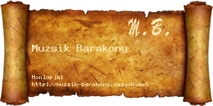 Muzsik Barakony névjegykártya